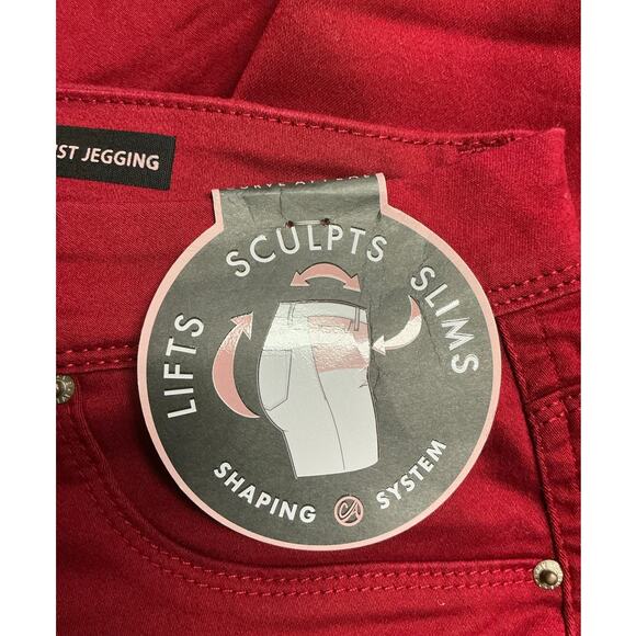 Curve Appeal Mid-Rise Minimalist Denim Jegging Red Women’s Size 10/30 - Picture 6 of 6